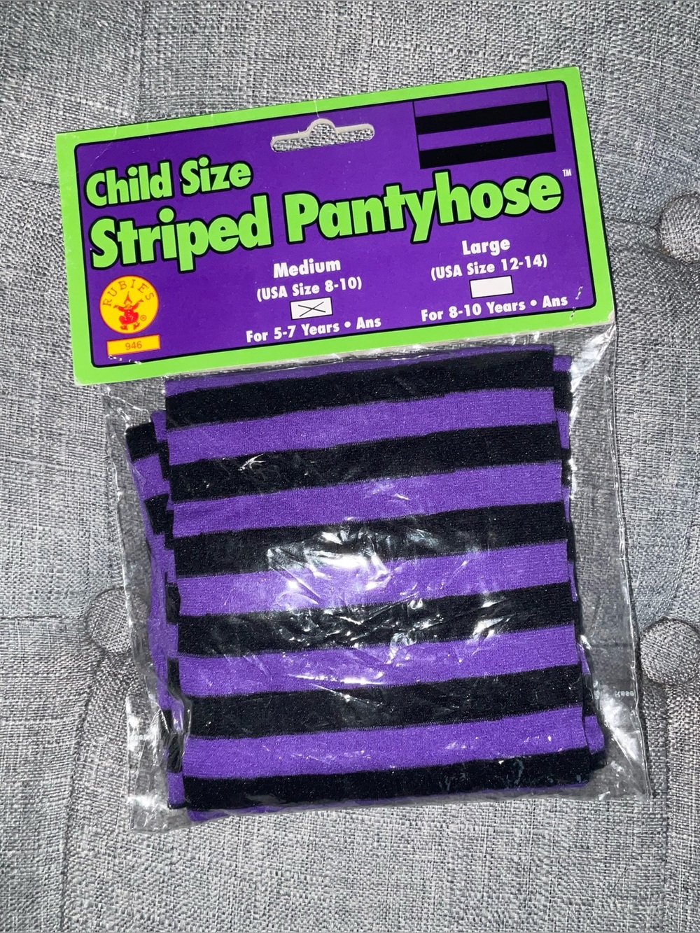 Rubie’s Striped Pantyhose for Girls Size Medium 8-10